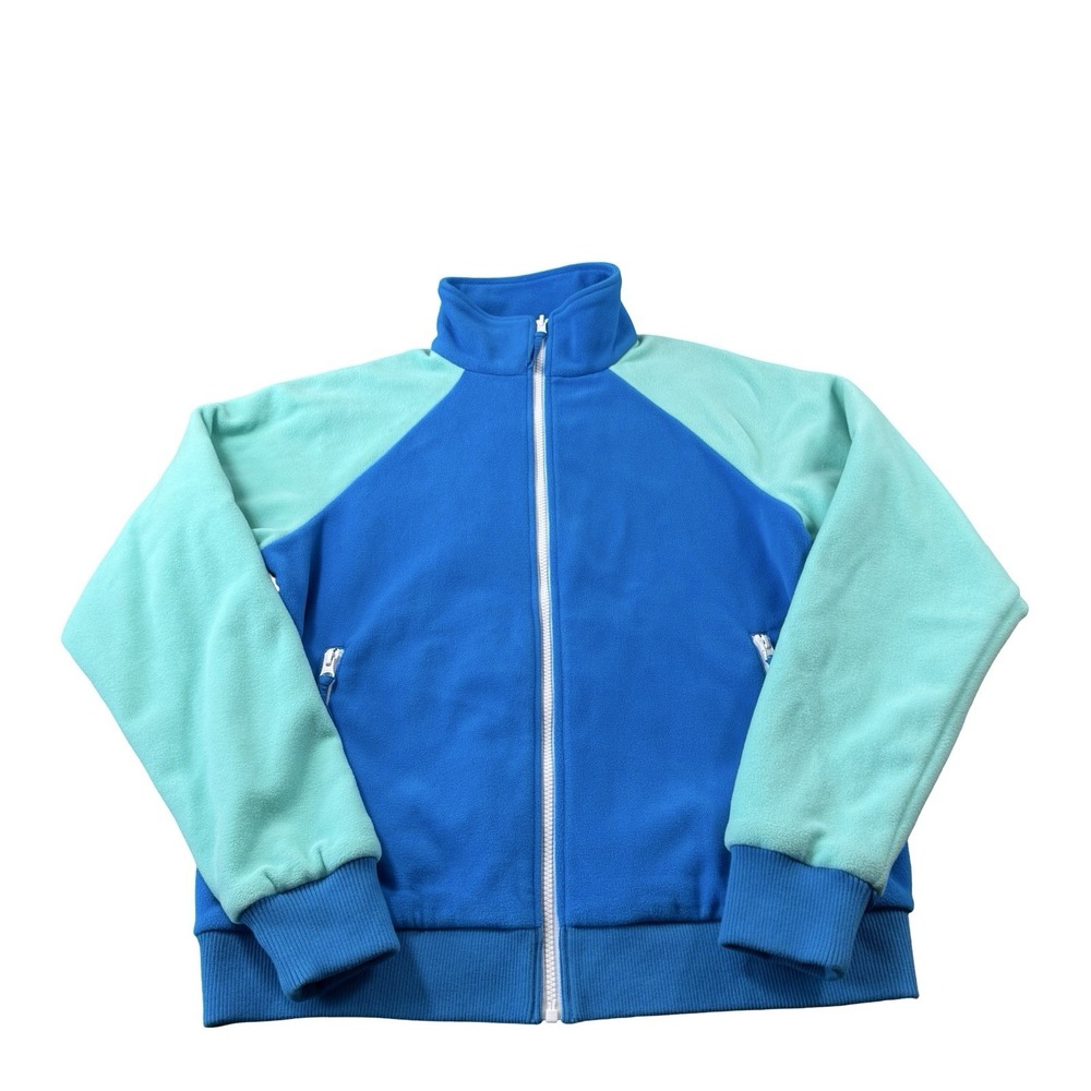 Chubbies Teal Blue Colorblock Full Zip Performance Mens Fleece Jacket Size M